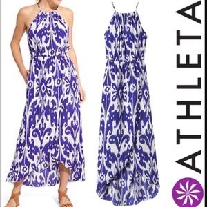 Athleta Ikat Dress, XL purple & white